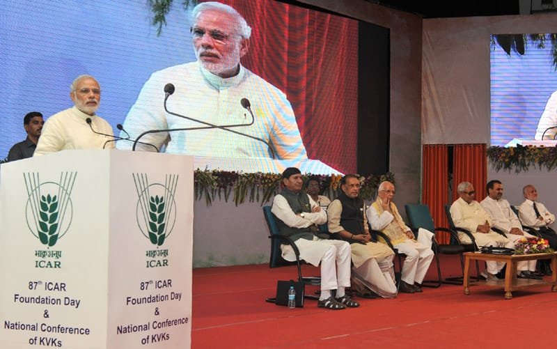 The Prime Minister, Shri Narendra Modi addressing the gathering at the 87th ICAR Foundation Day ..