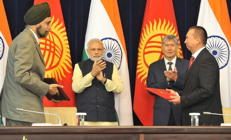 The Prime Minister, Shri Narendra Modi and the President of Kyrgyz Republic, …