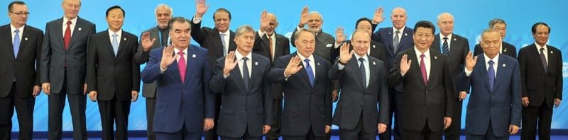 The Prime Minister, Shri Narendra Modi in the SCO family photographs, in Ufa, Russia