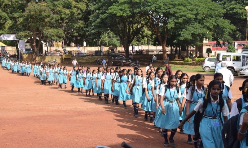 The students at the rally, organised by DFP, at the Public Information Campaign,..