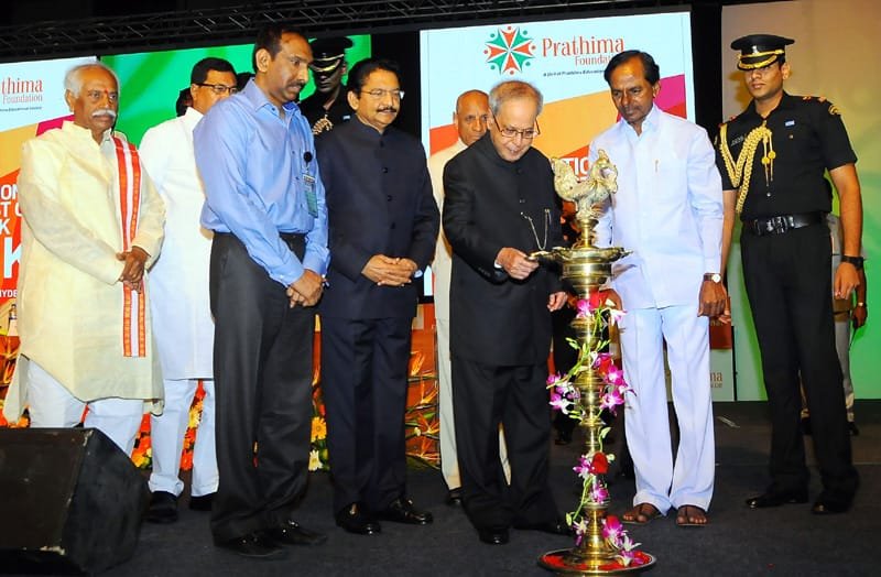 The President, Shri Pranab Mukherjee lighting the lamp at the presentation of ..