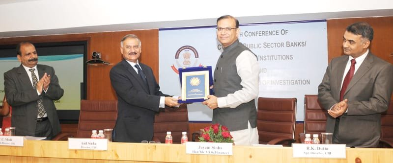 The Minister of State for Finance, Shri Jayant Sinha being presented a memento…