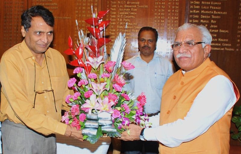 The Chief Minister of Haryana, Shri Manohar Lal Khattar meeting the Union Minister for..
