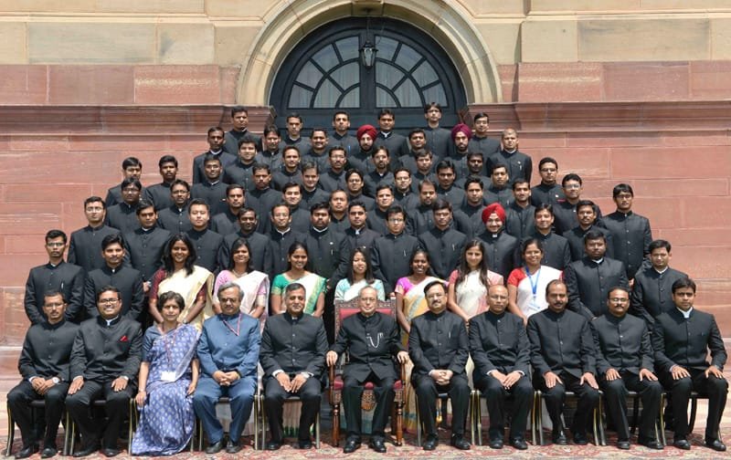 The President, Shri Pranab Mukherjee with the probationers of the Indian Forest Service …