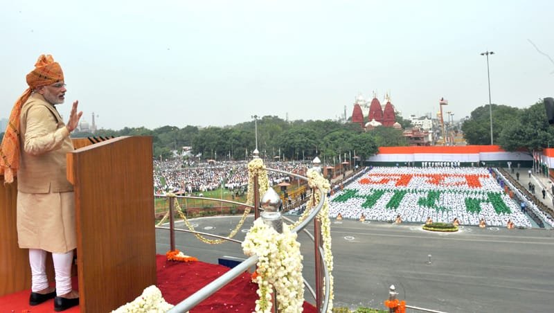 The Prime Minister, Shri Narendra Modi addressing the Nation on the occasion of 69th Independence Day..