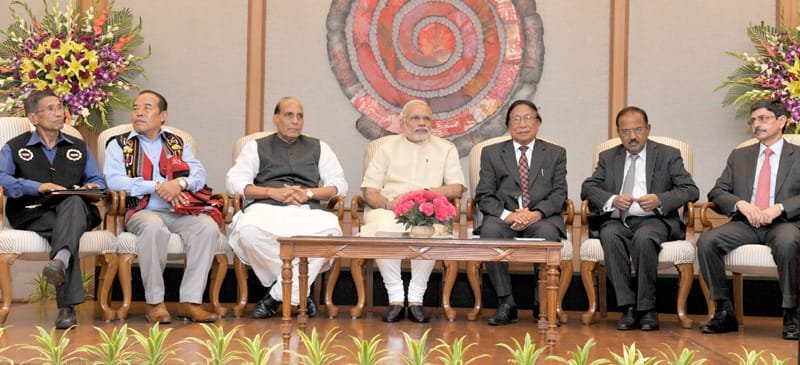 The Prime Minister, Shri Narendra Modi at the signing ceremony of historic peace..
