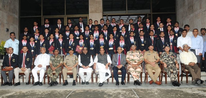 The Union Home Minister, Shri Rajnath Singh felicitated the Medal Winners at..