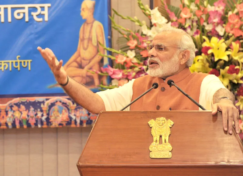 The Prime Minister, Shri Narendra Modi addressing the gathering at the release of..