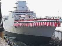 NAVAL WARSHIP INS KOCHI COMMISSIONED BY DEFENCE MINISTER MANOHAR PARRIKAR