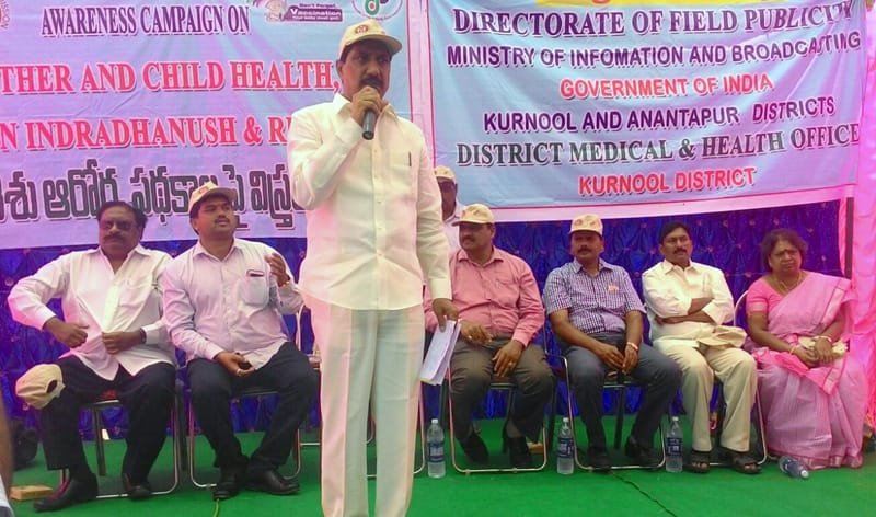 The Banaganapalle, MLA, Shri P.C. Janardhana Reddy speaking at a programme conducted by..