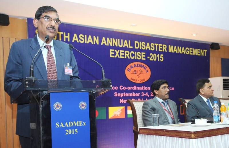 The Member Secretary, NDMA, Shri R.K. Jain delivering the inaugural address at the two-day Advance Coordination Conference ahead of the South Asian Annual Disaster Management Exercise (SAADMEx-2015), in New Delhi on September 03, 2015.