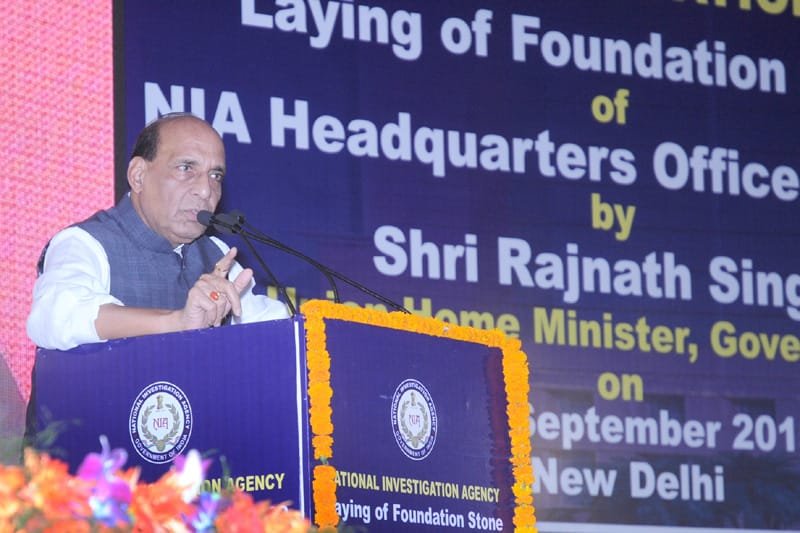 The Union Home Minister, Shri Rajnath Singh addressing at the..