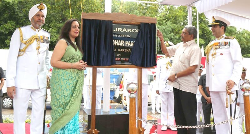 The Union Minister for Defence, Shri Manohar Parrikar commissioning the INS ‘Vajrakosh’, ..