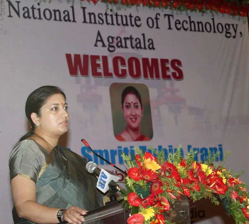 The Union Minister for Human Resource Development, Smt. Smriti Irani addressing the…