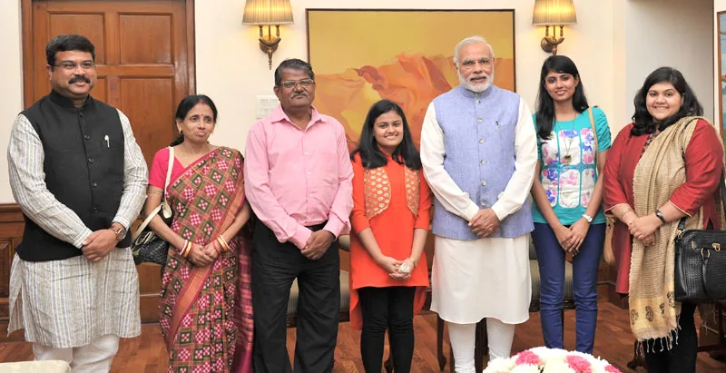 The winner of Indian Idol Junior, Ananya Sritam Nanda calling on the Prime Minister,..