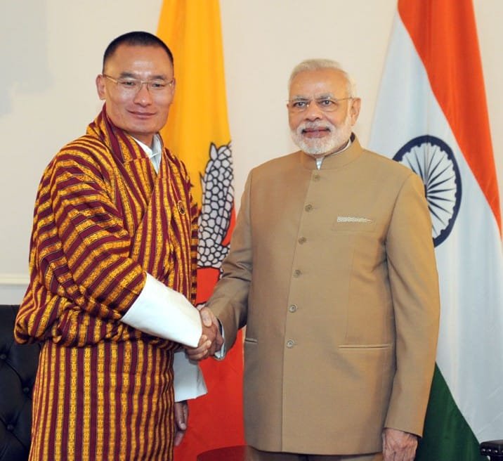 The Prime Minister, Shri Narendra Modi meeting the Prime Minister of Bhutan, Mr. Tshering Tobgay,..