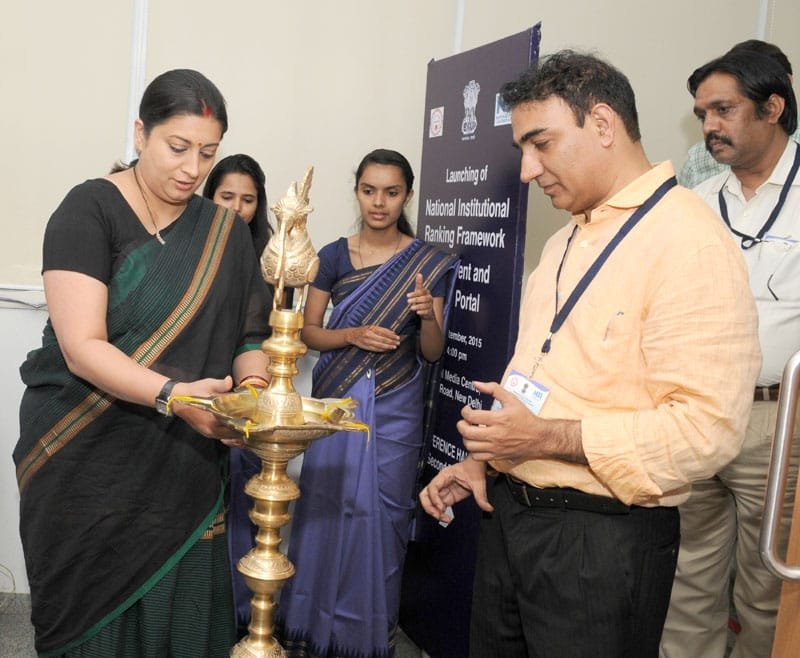 The Union Minister for Human Resource Development, Smt. Smriti Irani lighting the..