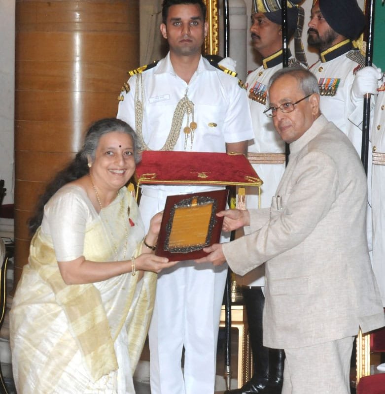 The President, Shri Pranab Mukherjee presenting the Sangeet Natak Akademi Award..