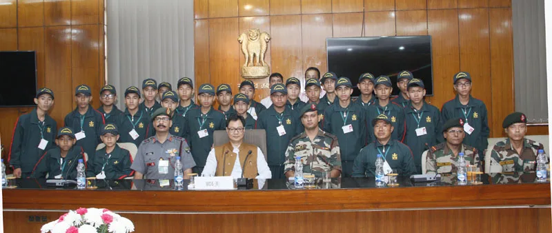 The Minister of State for Home Affairs, Shri Kiren Rijiju in a photograph with a…