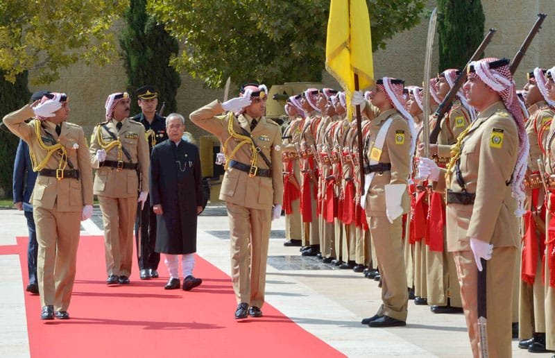 The President, Shri Pranab Mukherjee inspecting the Guard of Honour, at the Ceremonial..