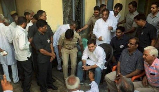RAHUL GANDHI MEETS FAMILY MEMBERS  IN DADRI OF LYNCHED MAN MOHAMMAD AKHLAQ’S