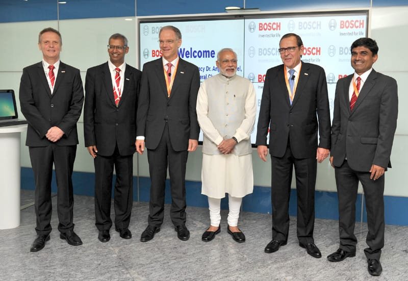 The Prime Minister, Shri Narendra Modi in a group photograph, at the Robert Bosch ..