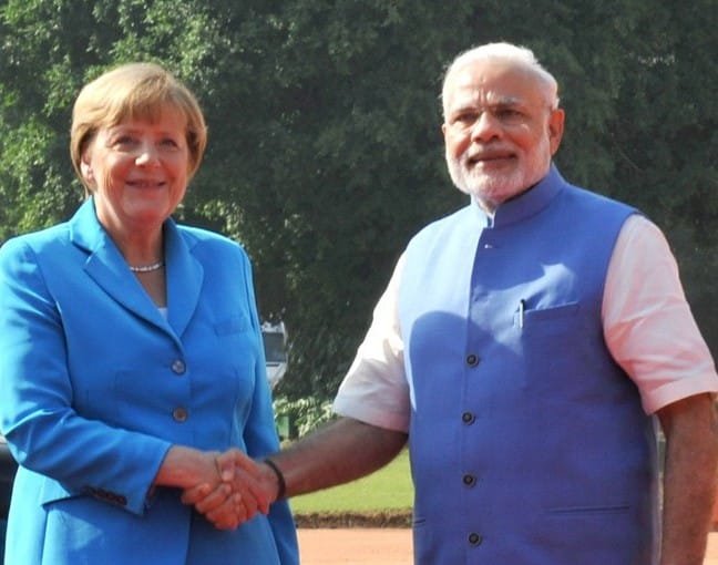 The German Chancellor, Ms. Angela Merkel with the Prime Minister, Shri Narendra Modi, at..