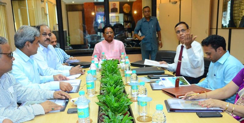 The Minister of State for Mines and Steel, Shri Vishnu Deo Sai holding a review meeting ..