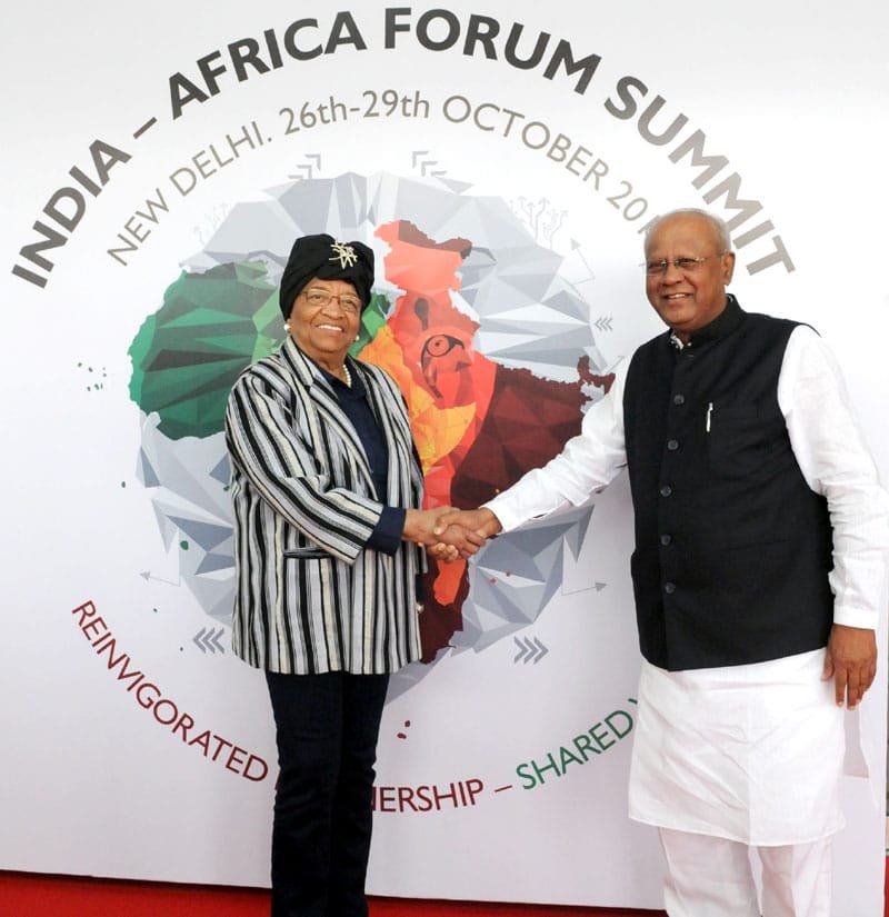 The President of Liberia, Ms. Ellen Johnson Sirleaf being received by the ..