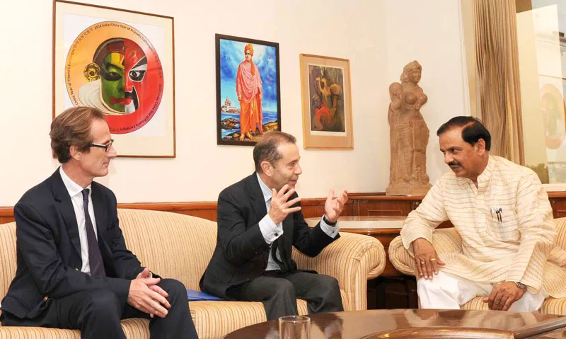The President of the National Library of France, Mr. Bruno Racine meeting the..