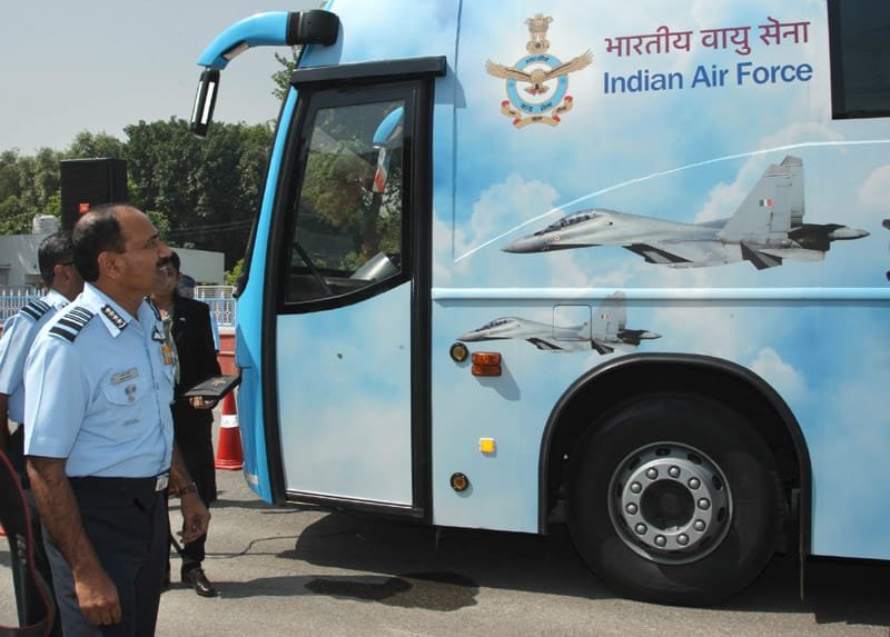 The Chief of the Air Staff, Air Chief Marshal Arup Raha inaugurated the Induction Publicity Exhibition Vehicle..