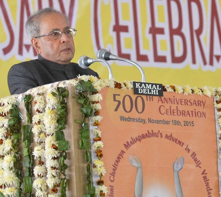 The President, Shri Pranab Mukherjee addressing at the 500th Year Celebration of ..