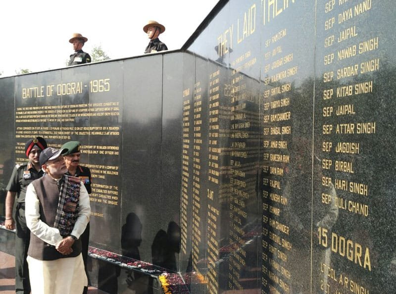 The Prime Minister, Shri Narendra Modi at the Dograi War Memorial, in Khasa, Amritsar, Punjab