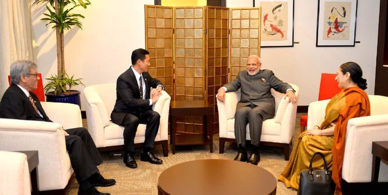 The Prime Minister, Shri Narendra Modi meeting the Foreign Affairs Minister of Singapore, Dr. Vivian ..