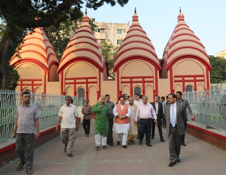 The Union Minister for Health & Family Welfare, Shri J.P. Nadda visiting the Dhakeshwari..