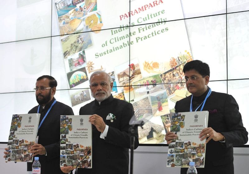 The Prime Minister, Shri Narendra Modi releasing a book ‘PARAMPARA’, at the..