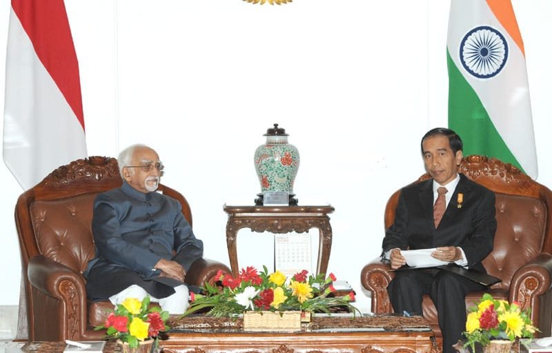 The Vice President, Shri Mohd. Hamid Ansari calling on the President of Indonesia,..