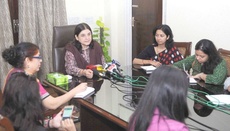 The Union Minister for Women and Child Development, Smt. Maneka Sanjay Gandhi..