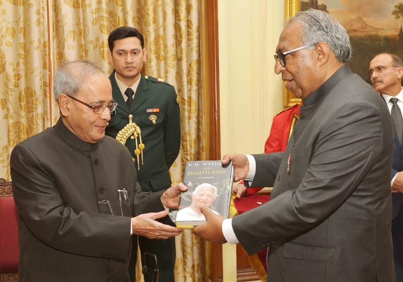 The President, Shri Pranab Mukherjee receiving the first copy of the book entitled..