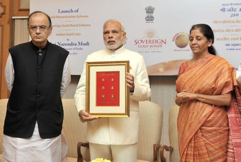 The Prime Minister, Shri Narendra Modi launches the Gold schemes, in New Delhi