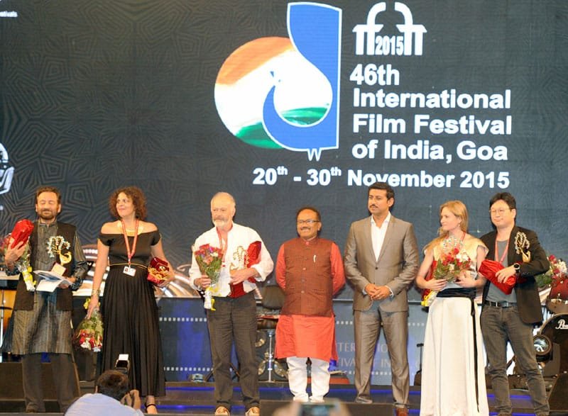 Jury Members being felicitated by the Chief Minister of Goa, Shri Laxmi Kant Parsekar ..