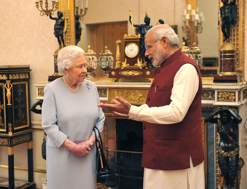 The Prime Minister, Shri Narendra Modi meeting Her Majesty the Queen Elizabeth II, …