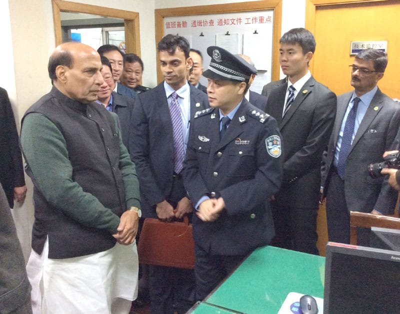 The Union Home Minister, Shri Rajnath Singh visiting the Tindai police station, in..