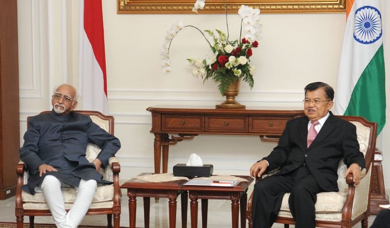 The Vice President, Shri Mohd. Hamid Ansari meeting the Vice President of Indonesia, Mr. Jusuf ..