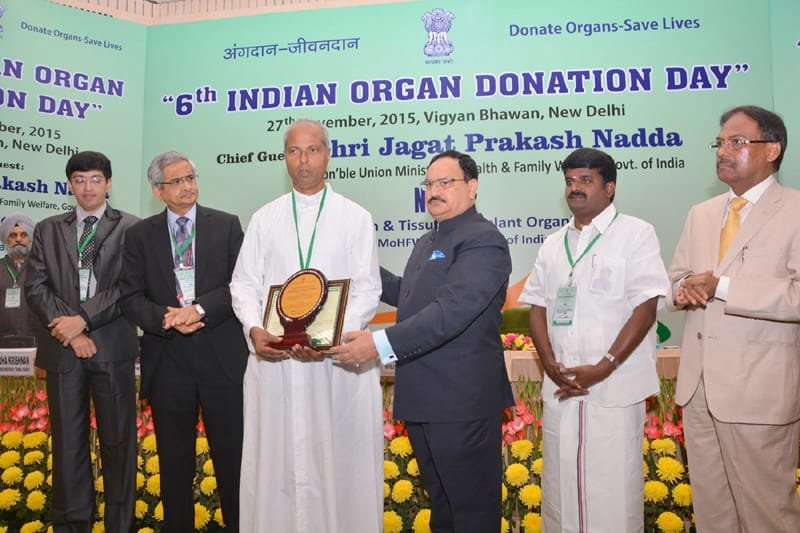 The Union Minister for Health & Family Welfare, Shri J.P. Nadda honouring the..