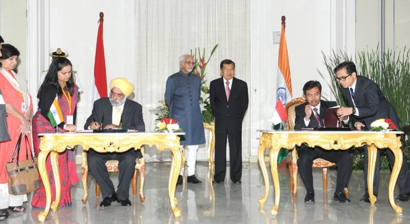 The Vice President, Shri Mohd. Hamid Ansari and the Vice President of Indonesia,..