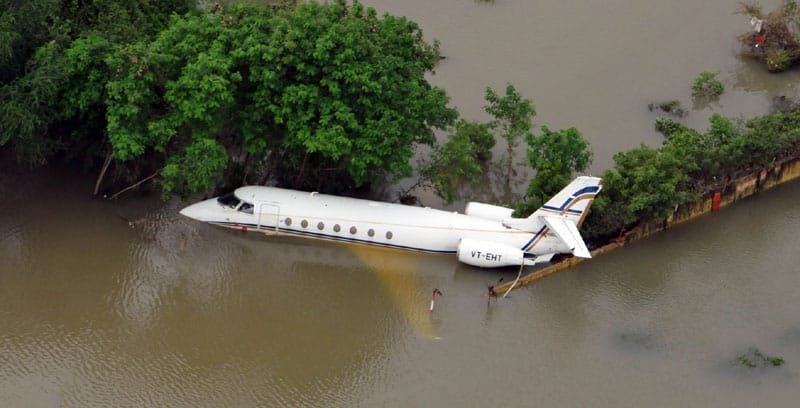 An aerial view of rain hit area in Chennai, Tamil Nadu
