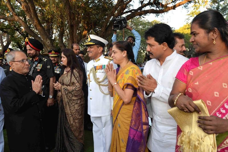 The President, Shri Pranab Mukherjee hosting ‘At Home’ reception, at Rashtrapati Nilayam Bolarum, Secunderabad