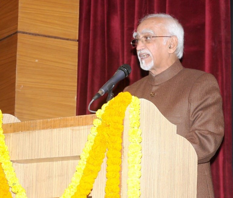 The Vice President, Shri Mohd. Hamid Ansari addressing at release of the book titled ..