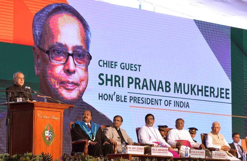 The President, Shri Pranab Mukherjee addressing at the 150th Anniversary of Bishop..